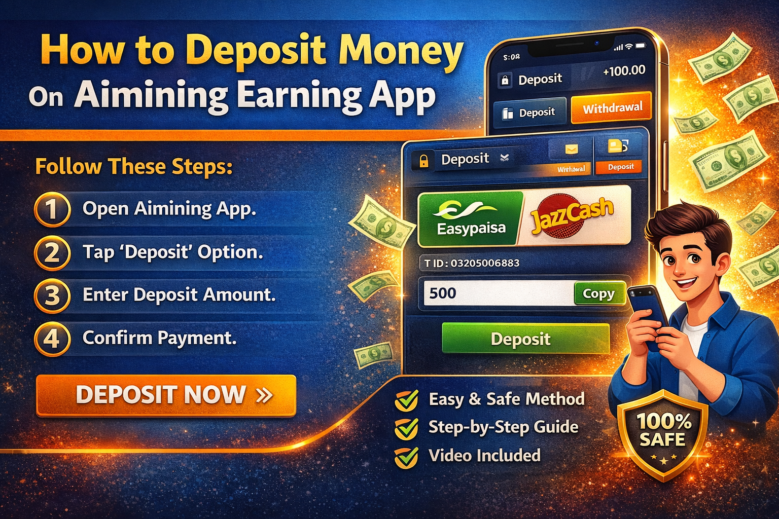 How to Deposit Money on Aimining Earning App (Step-by-Step Guide)